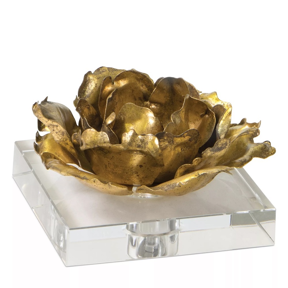 Regina Andrew gold flower on crystal base